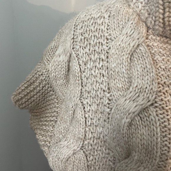 Elsamanda  Beige Zip Up Cable Knit Sweater Vest-Alpaca Wool Blend- Italy-Small - Picture 4 of 11